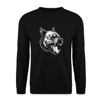 Pitbull Power – Strong. Loyal. Fearless. - Unisex Sweatshirt - black - Front - Alina (178cm) & Michal (187cm)