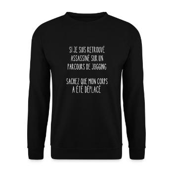 parcours de jogging - Sweat-shirt Unisexe - noir - Devant - Alina (178cm) & Michal (187cm)