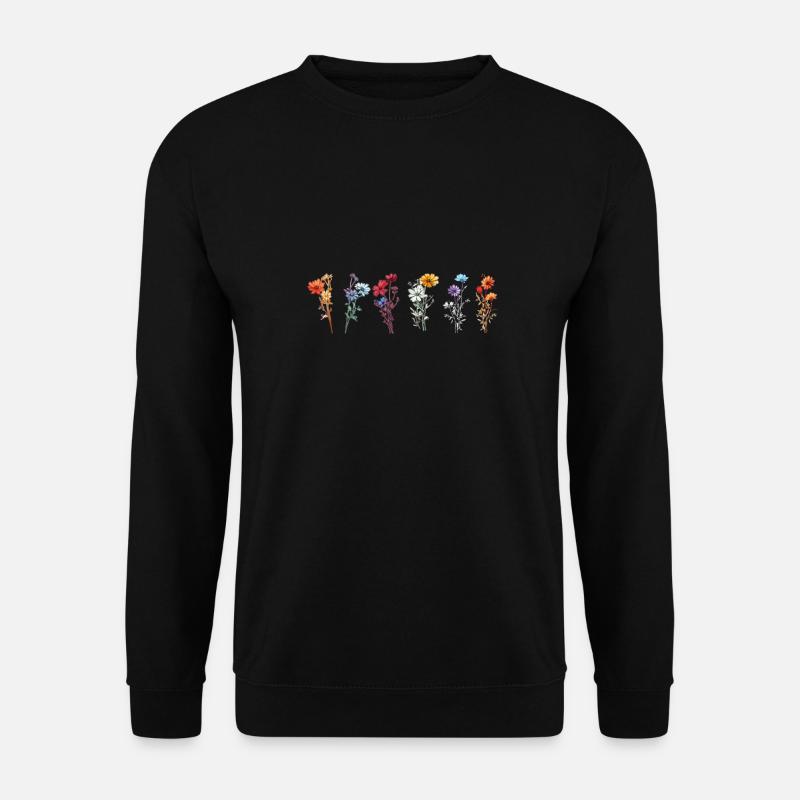 Wildblumen Blumen Frühling Sommer Herbst Garten - Unisex Pullover - Schwarz