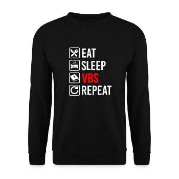 Eat Sleep Vbs Repeat - Unisex Sweatshirt - black - Front - Alina (178cm) & Michal (187cm)