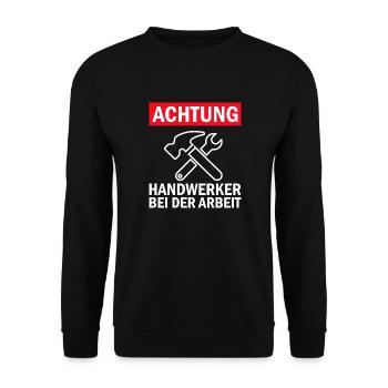 Handwerker Handyman Handwerk Werkzeug Baustelle - Unisex Pullover - Schwarz - Vorne - Alina (178cm) & Michal (187cm)