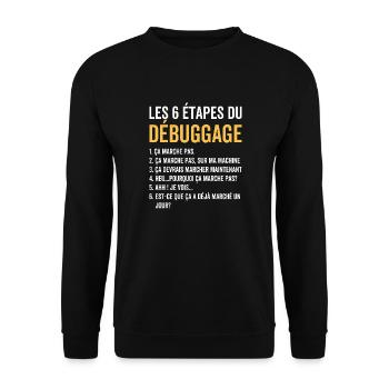 Cadeau Informatique Rigolo pour Programmeur - Sweat-shirt Unisexe - noir - Devant - Alina (178cm) & Michal (187cm)