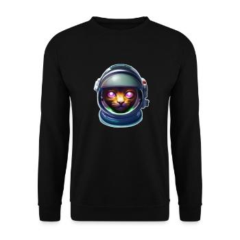 Chat Astronaute du Futur - Sweat-shirt Unisexe - noir - Devant - Alina (178cm) & Michal (187cm)