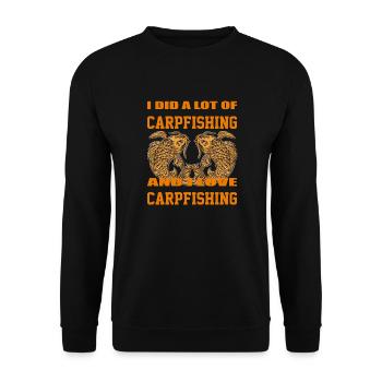 Carpfishing-lustiger Spruch - Unisex Pullover - Schwarz - Vorne - Alina (178cm) & Michal (187cm)