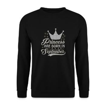 birthday happy september born in funny party queen - Unisex Sweatshirt - black - Front - Alina (178cm) & Michal (187cm)