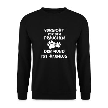 Hunde Hundefreund Haustier - Unisex Pullover - Schwarz - Vorne - Alina (178cm) & Michal (187cm)