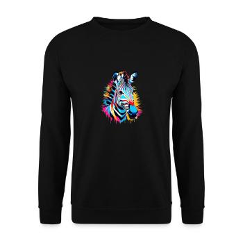 Colorful Zebra - Unisex Sweatshirt - black - Front - Alina (178cm) & Michal (187cm)