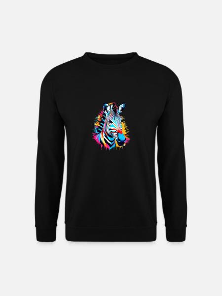 Buntes Zebra - Unisex Pullover - Schwarz