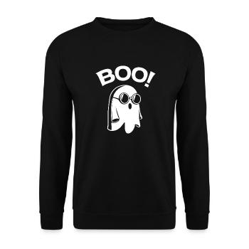 Halloween Costume Pumpkin Skeleton Horror Ghost - Unisex Sweatshirt - black - Front - Alina (178cm) & Michal (187cm)