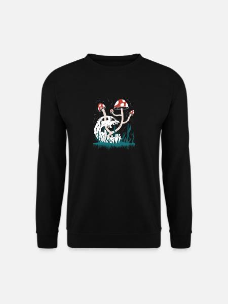 Crâne et champignons - Sweat-shirt Unisexe - noir