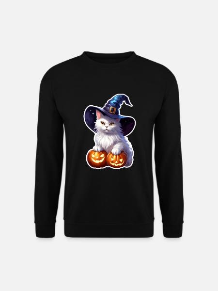 Halloween Cat: Purr-fectly Spooky Style! - Unisex Sweatshirt - black
