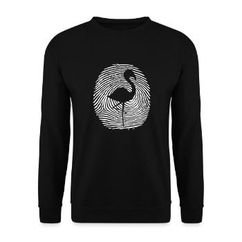 Flamingo DNA Fingerabdruck Flamingo - Unisex Pullover - Schwarz - Vorne - Alina (178cm) & Michal (187cm)