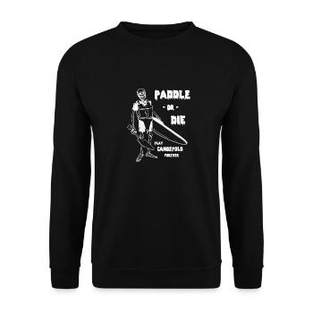 Canoepolo Skeleton - Kanupolo Skelett - Paddle - Unisex Pullover - Schwarz - Vorne - Alina (178cm) & Michal (187cm)