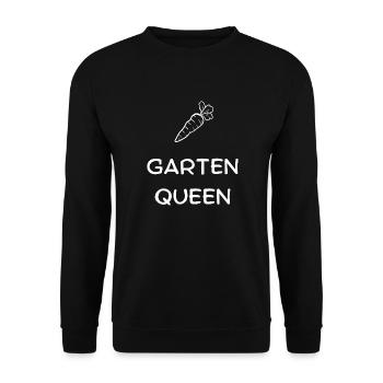 Garten Queen - Liebhaberin von Natur und Garten - Unisex Pullover - Schwarz - Vorne - Alina (178cm) & Michal (187cm)