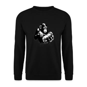 Snare Drum | Monkey Orchestra Street Art Banksy - Unisex Sweatshirt - black - Front - Alina (178cm) & Michal (187cm)
