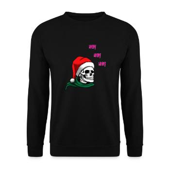Skelton HO! HO! HO! | XMAS - Unisex Sweatshirt - black - Front - Alina (178cm) & Michal (187cm)