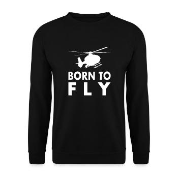 Pilote d’hélicoptère Spüche Né pour voler - Sweat-shirt Unisexe - noir - Devant - Alina (178cm) & Michal (187cm)