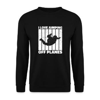 Parachutisme Passion Design. Cadeau d’adrénaline parfait - Sweat-shirt Unisexe - noir - Devant - Alina (178cm) & Michal (187cm)