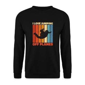 Skydiving Passion Design. Perfect Adrenaline Gift - Unisex Sweatshirt - black - Front - Alina (178cm) & Michal (187cm)