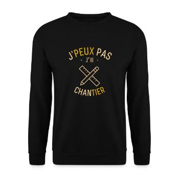 J peux pas j ai Chantier - Sweat-shirt Unisexe - noir - Devant - Alina (178cm) & Michal (187cm)