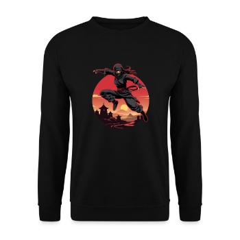Charming Ninja Fighter I Ninja Girl I Ninja - Unisex Sweatshirt - black - Front - Alina (178cm) & Michal (187cm)