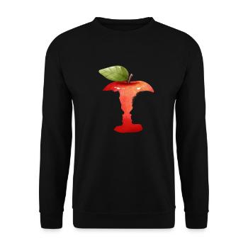Silhouette des Apfelgesichts - Unisex Pullover - Schwarz - Vorne - Alina (178cm) & Michal (187cm)
