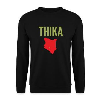 Thika Kenya Souvenir - Unisex Pullover - Schwarz - Vorne - Alina (178cm) & Michal (187cm)