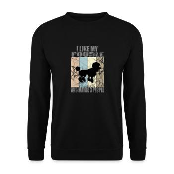 ICH MAG MEINEN PUDEL - Unisex Pullover - Schwarz - Vorne - Alina (178cm) & Michal (187cm)