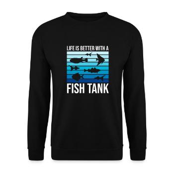 Drôle d’amateur d’aquarium disant citation du propriétaire de l’aquarium - Sweat-shirt Unisexe - noir - Devant - Alina (178cm) & Michal (187cm)