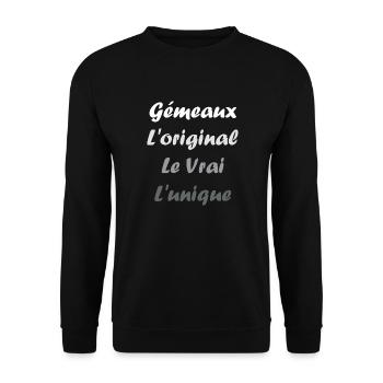 gémeaux - Sweat-shirt Unisexe - noir - Devant - Alina (178cm) & Michal (187cm)