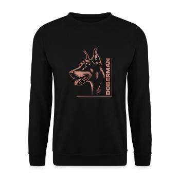 Doberman Pinscher, dog head, drawing rose gold - Unisex Sweatshirt - black - Front - Alina (178cm) & Michal (187cm)