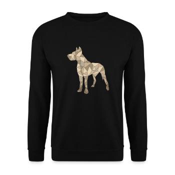 GEOMETRISCHE DEUTSCHE DEUTSCHE DOGGE braun - Unisex Pullover - Schwarz - Vorne - Alina (178cm) & Michal (187cm)