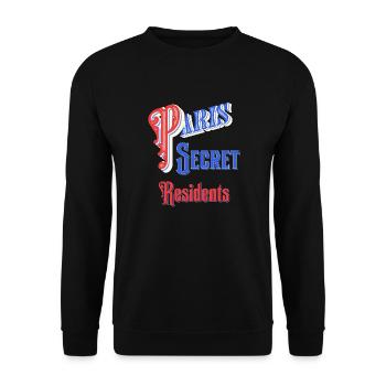 Paris Adventure Eiffel Parisian Rat Mouse Whiskers - Unisex Sweatshirt - black - Front - Alina (178cm) & Michal (187cm)