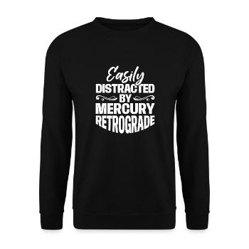 Easily Distracted By Mercury Retrograde Astrology - Unisex Sweatshirt - black - Front - Alina (178cm) & Michal (187cm)