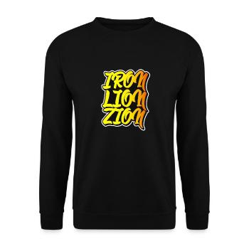 Iron Lion Zion Graffiti Style - Unisex Sweatshirt - black - Front - Alina (178cm) & Michal (187cm)