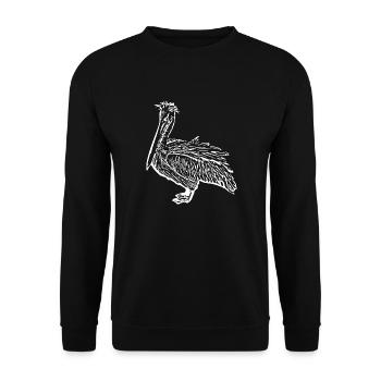 Pelikane Vogel Vögel Pelecanus - Unisex Pullover - Schwarz - Vorne - Alina (178cm) & Michal (187cm)