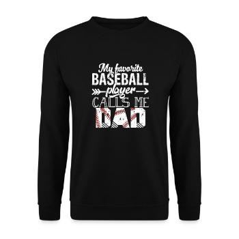 My Favorite Baseball Player Calls Me Dad Father's - Unisex Sweatshirt - black - Front - Alina (178cm) & Michal (187cm)