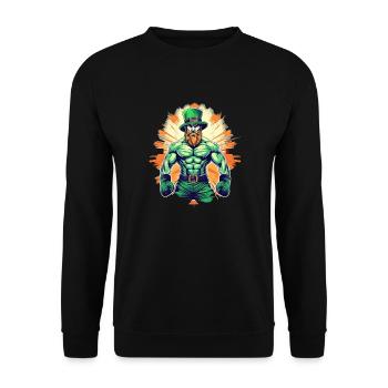 St. Patrick’s Day Trèfle Bodybuilding - Sweat-shirt Unisexe - noir - Devant - Alina (178cm) & Michal (187cm)