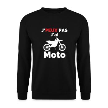 Ich kann kein Motorrad haben - Unisex Pullover - Schwarz - Vorne - Alina (178cm) & Michal (187cm)