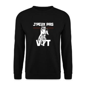 J'Peux pas j'ai VTT - Sweat-shirt Unisexe - noir - Devant - Alina (178cm) & Michal (187cm)