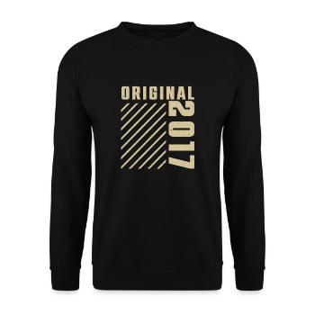 Original 2017 Authentic 2017 Vintage Bursdag - Unisex Sweatshirt - black - Front - Alina (178cm) & Michal (187cm)