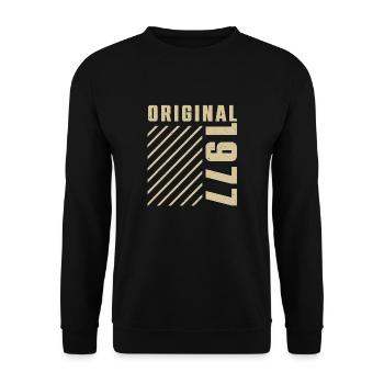 Original 1977 Authentic 1977 Vintage Bursdag - Unisex Sweatshirt - black - Front - Alina (178cm) & Michal (187cm)