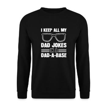 Dad Joke Vatertag Witzige Sprüche - Unisex Pullover - Schwarz - Vorne - Alina (178cm) & Michal (187cm)