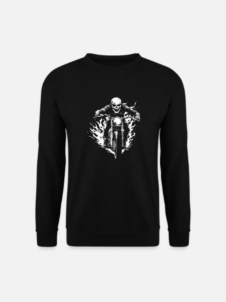 Biker Skull Motorcycle Gift - Unisex Sweatshirt - black