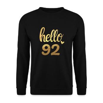 Hello 92 gold - Unisex Sweatshirt - black - Front - Alina (178cm) & Michal (187cm)