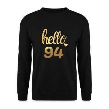 Hello 94 gold - Unisex Sweatshirt - black - Front - Alina (178cm) & Michal (187cm)