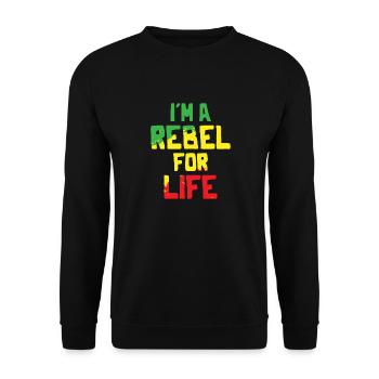 Reggae Music - I ́m a Rebel for Life - Unisex Sweatshirt - black - Front - Alina (178cm) & Michal (187cm)
