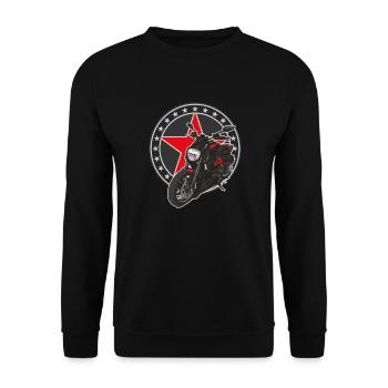Superbike // Illustration - Unisex Pullover - Schwarz - Vorne - Alina (178cm) & Michal (187cm)