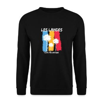 024s LES LANDES5 - Sweat-shirt Unisexe - noir - Devant - Alina (178cm) & Michal (187cm)