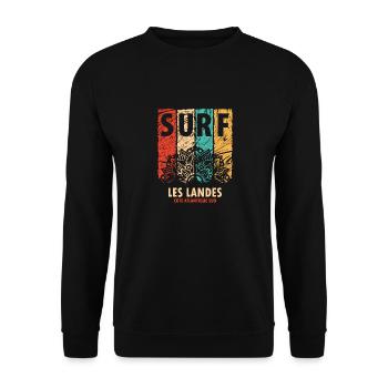 SURF - Sweat-shirt Unisexe - noir - Devant - Alina (178cm) & Michal (187cm)